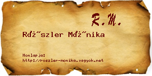 Röszler Mónika névjegykártya